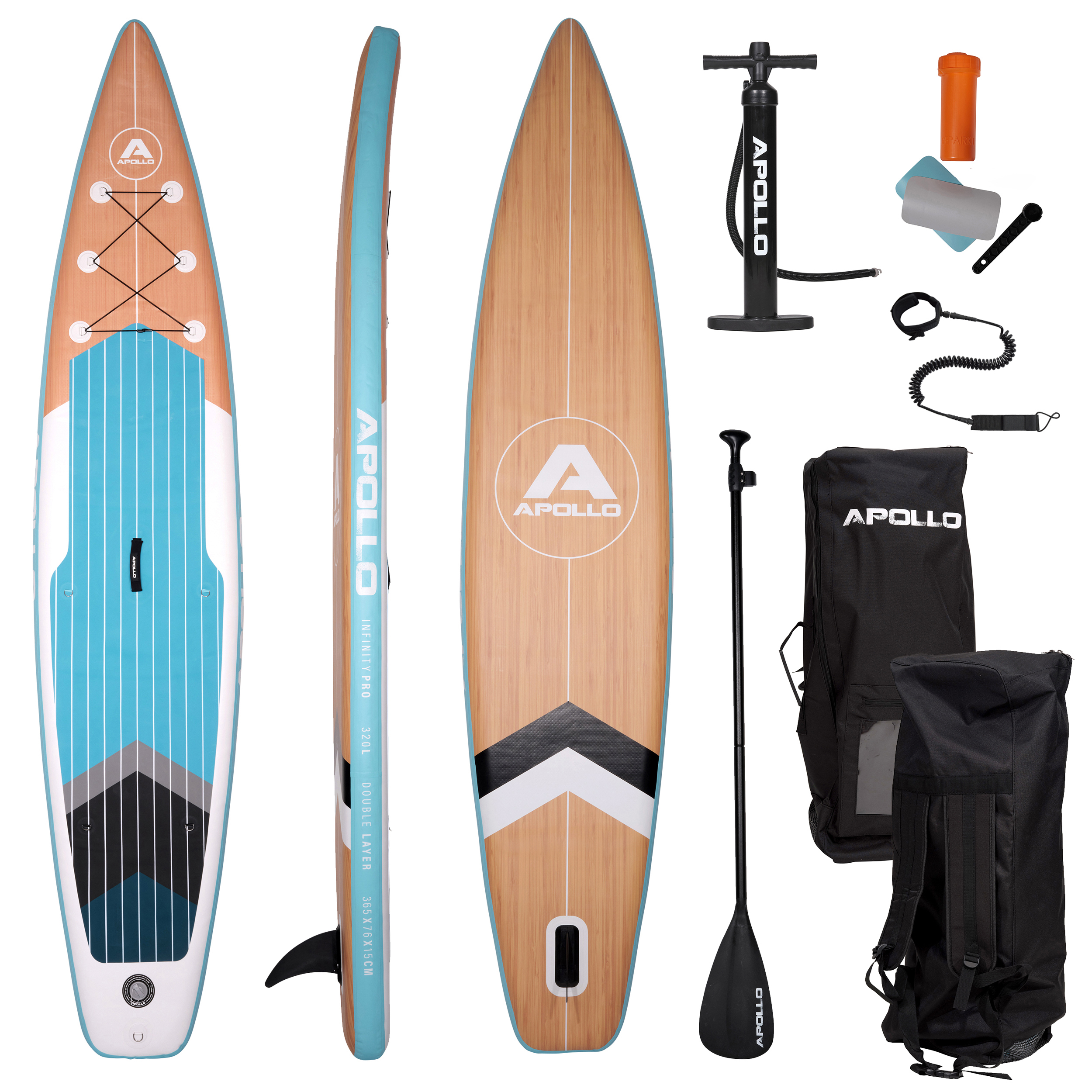 Apollo SUP Board, Stand Up Paddle Board Komplettset "INFINITY PRO" 3,65 m