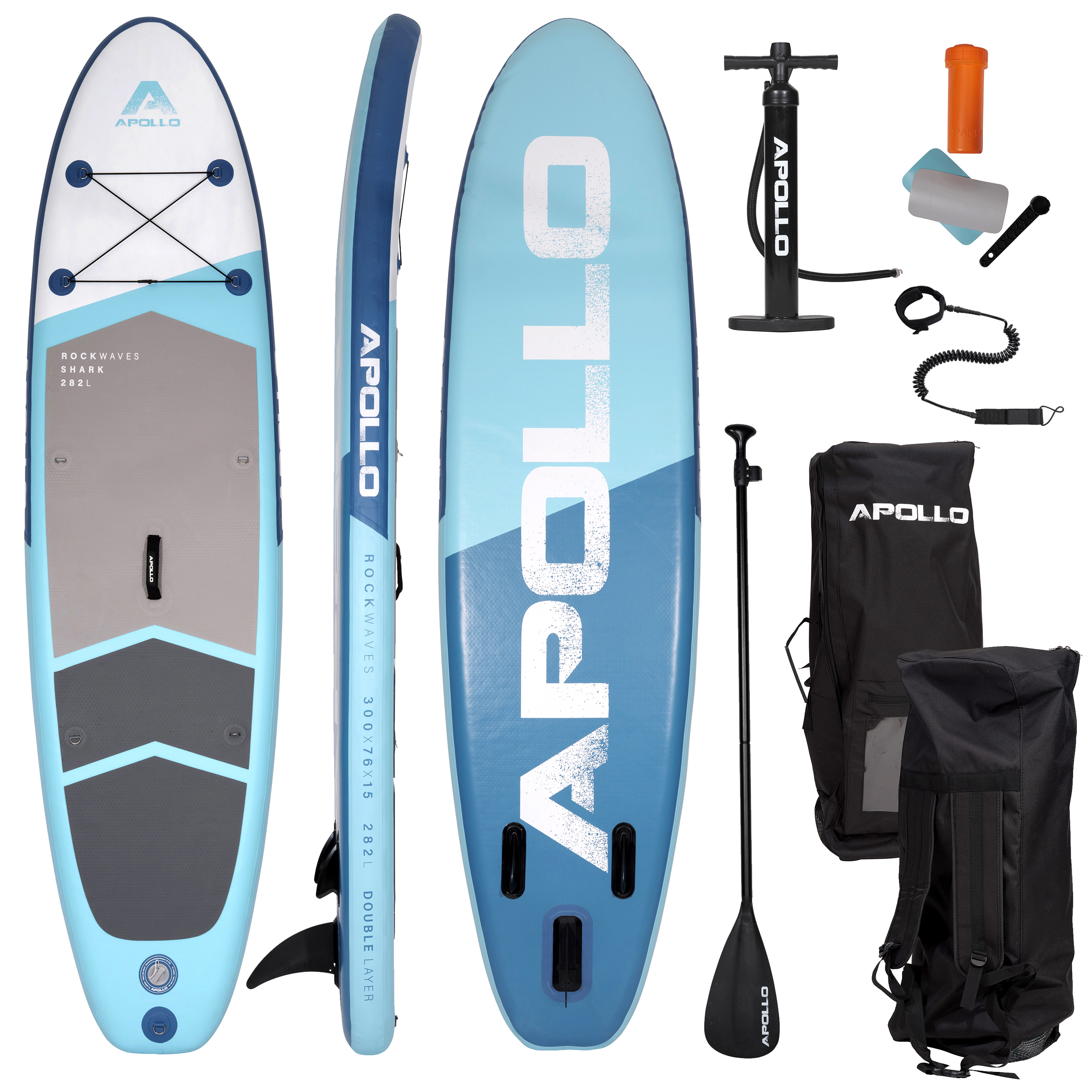Apollo SUP Board Stand Up Paddle Board Komplettset "SHARK" 3 m