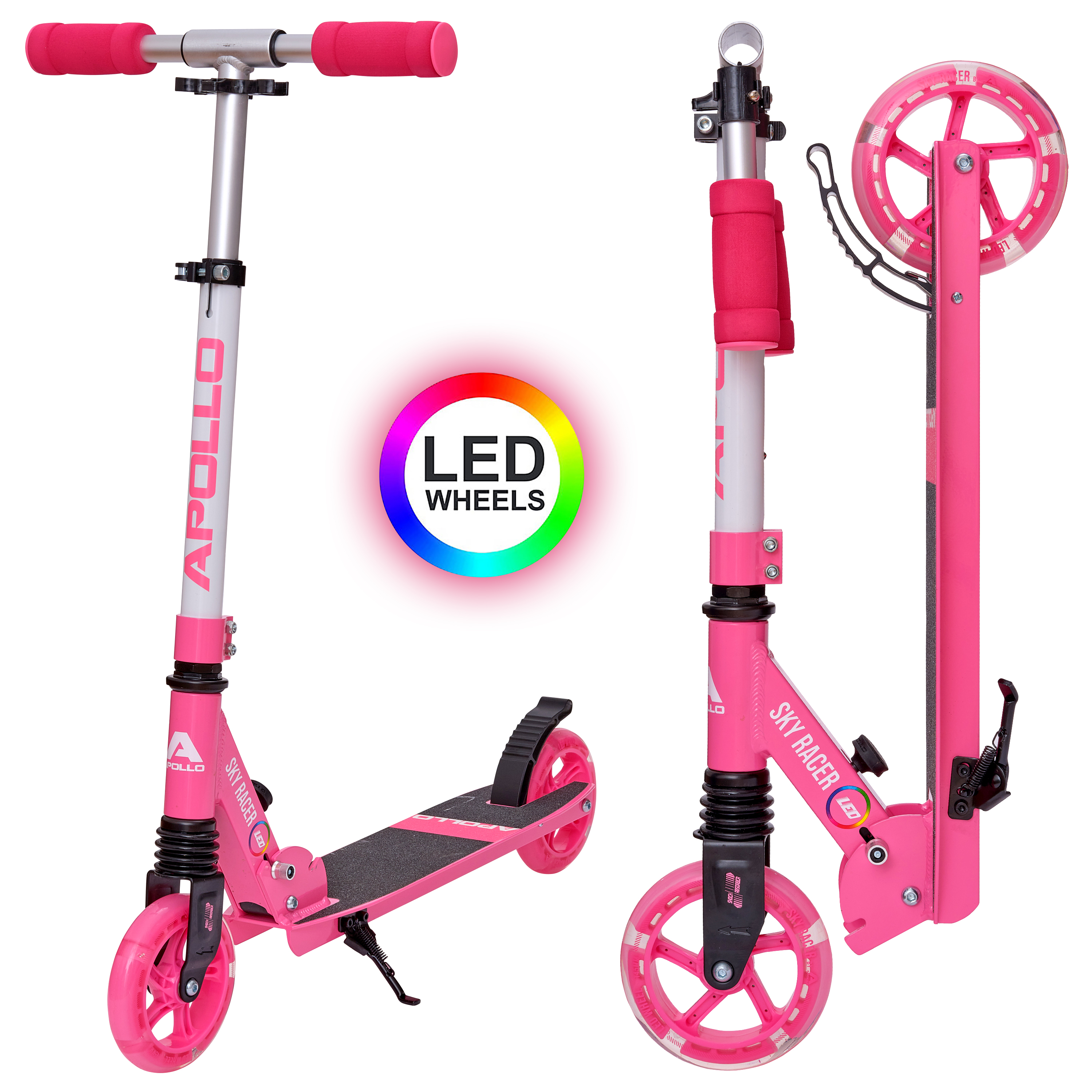 City Scooter - Skyracer LED - Pink -145mm Wheels - von Apollo