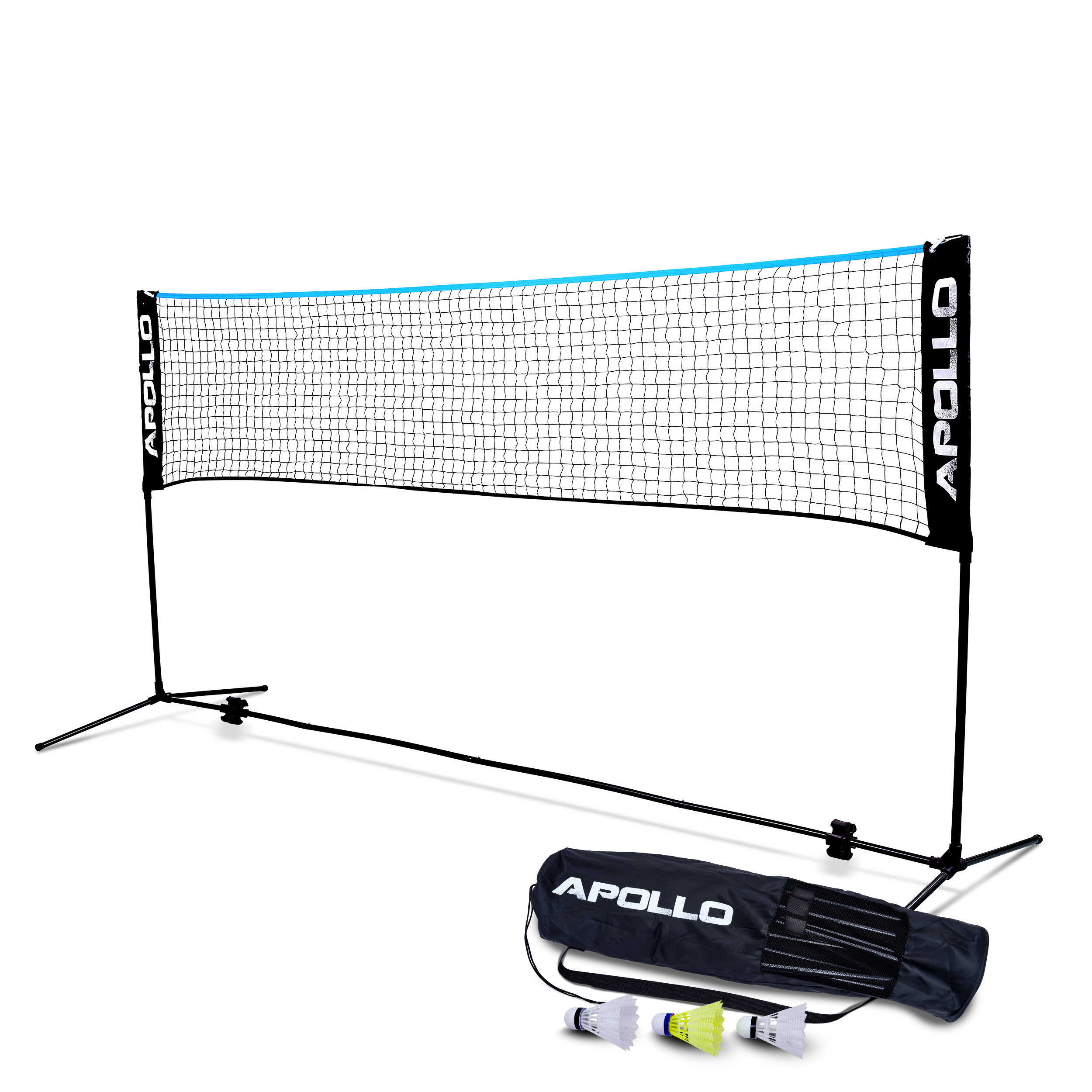 Apollo Badminton Netz Schwarz/Blau 400cm