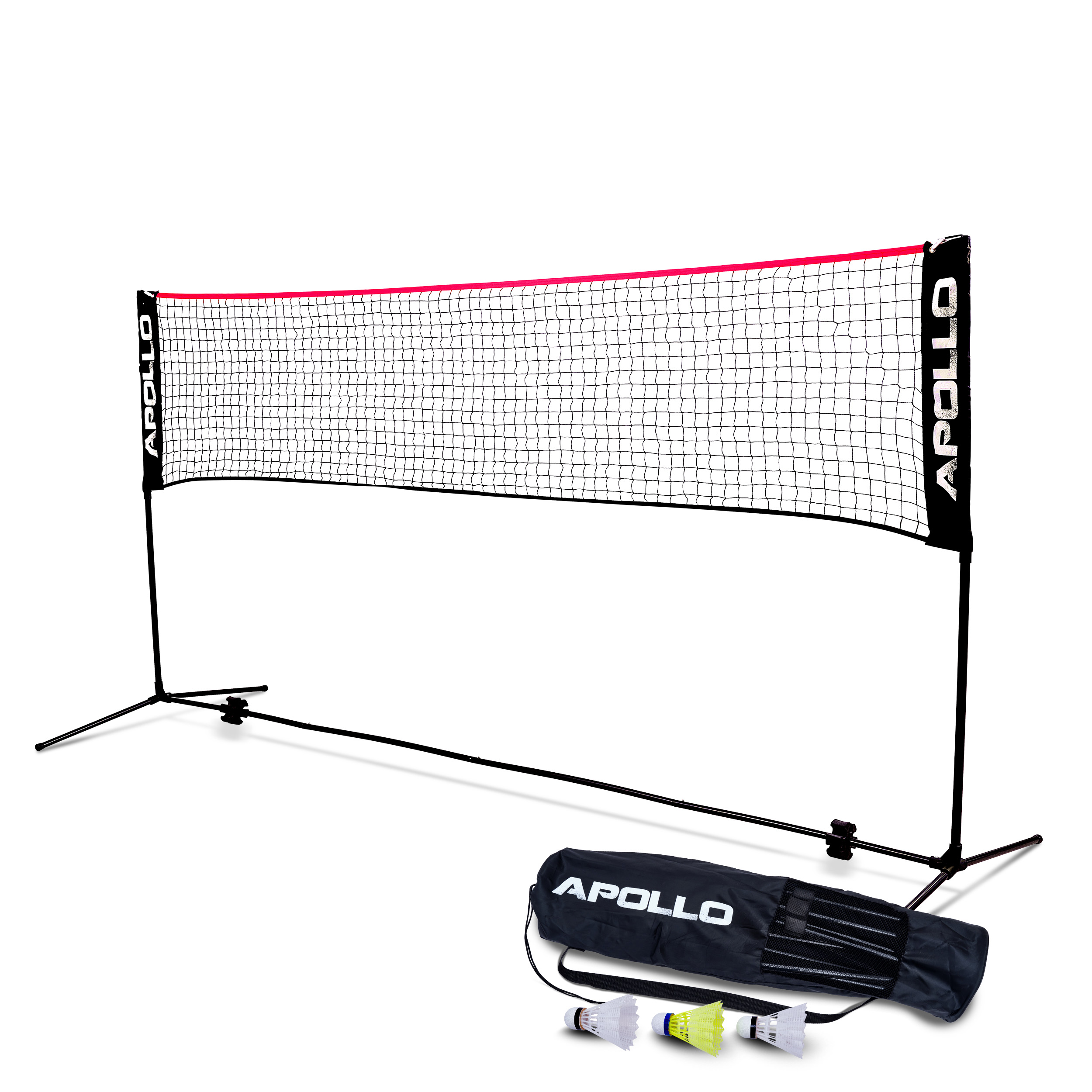 Apollo Badminton Netz Schwarz/Rot 500cm