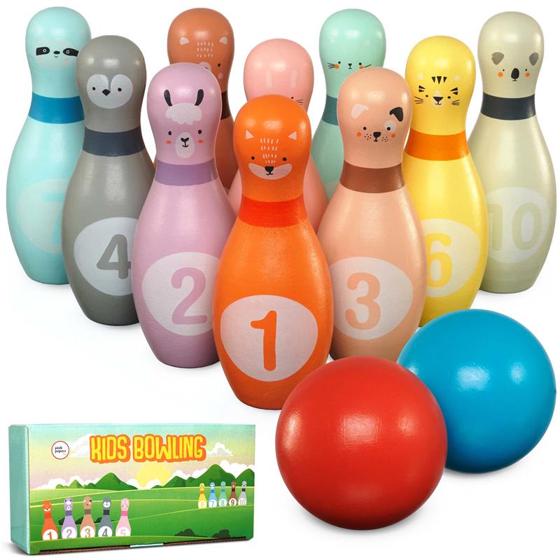 Pink Papaya Kegelspiel Bowling 12 teiliges Kegel Set für Kinder