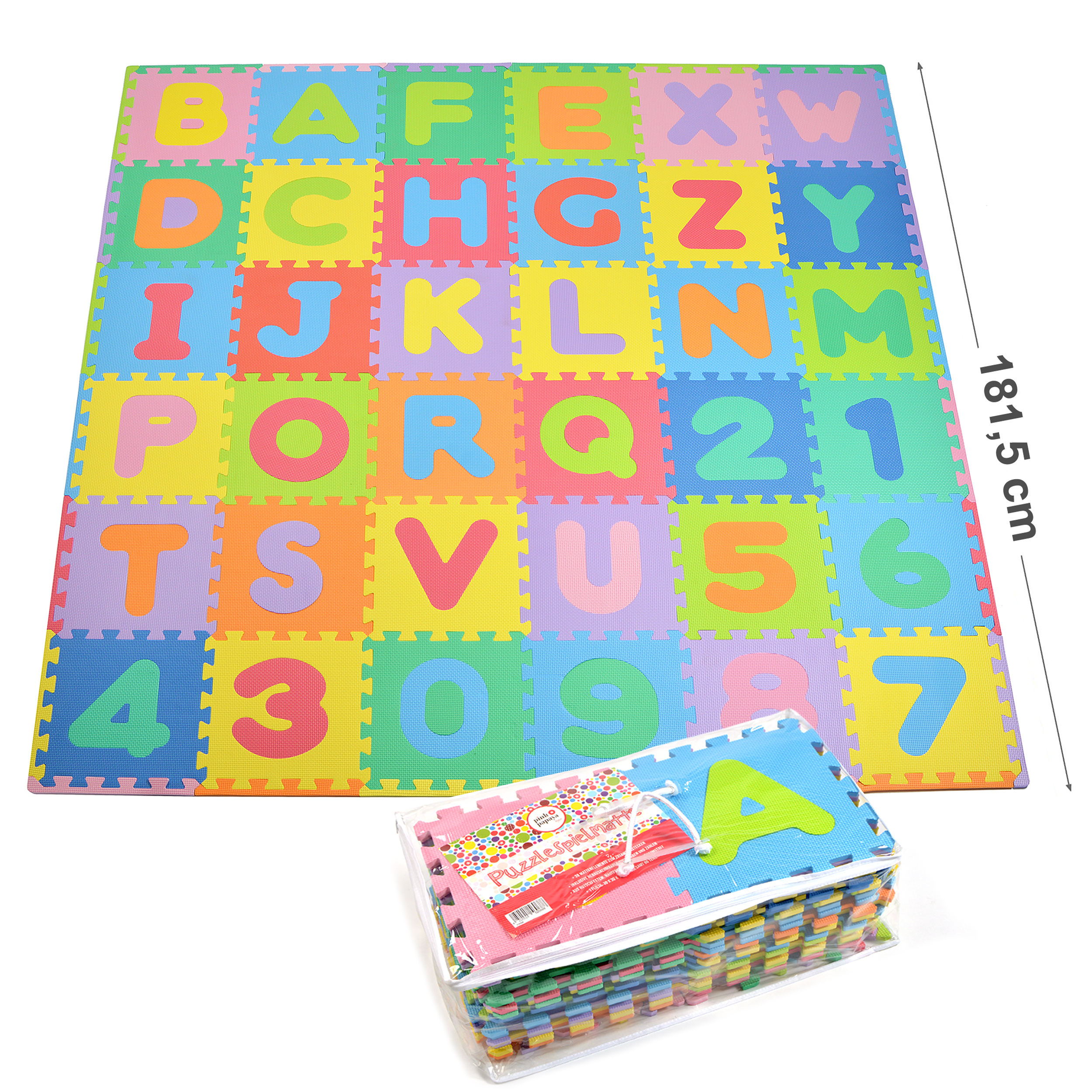 Pink Papaya EVA Puzzlematte "Kids Zone" = 36 Felder (A-Z & 0-9 + Rand)