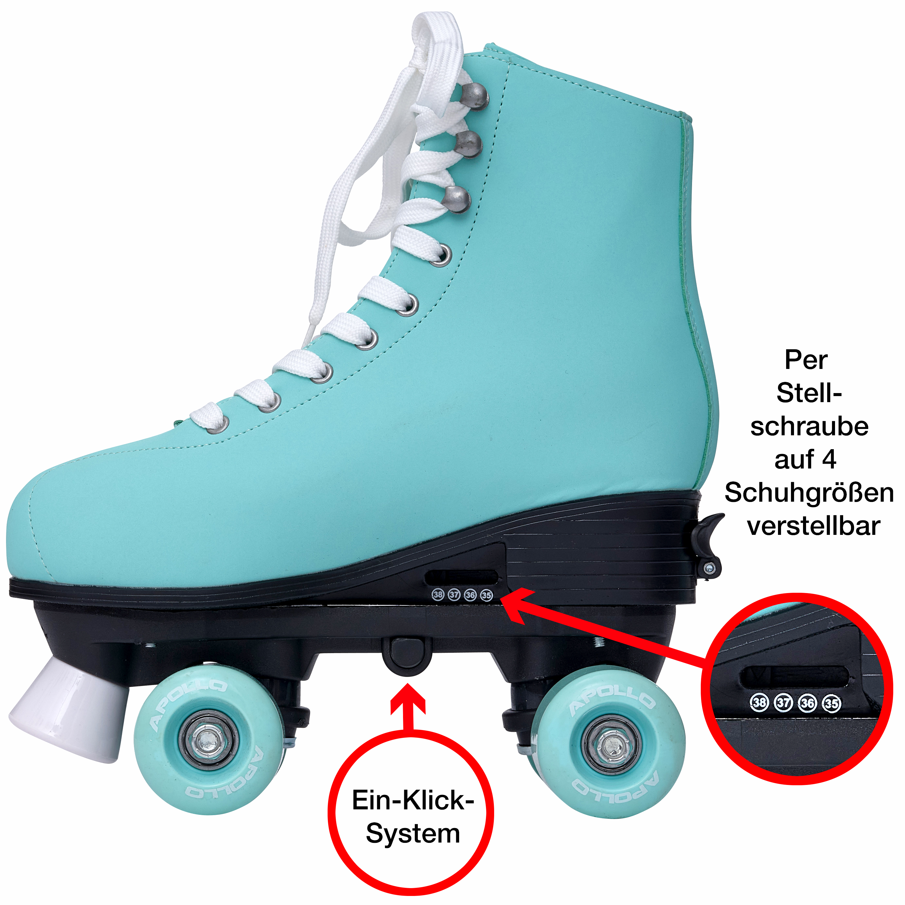 DE Kinder Rollschuhe Rollerskater Größe verstellbar Inlineskate Schlittschuh aus 