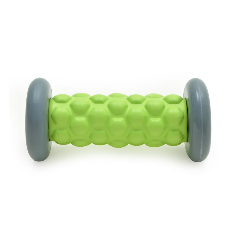 Zen Power Massage Fuß-Roller, kleine Faszien-Rolle 16x7,5 cm,grün/grau