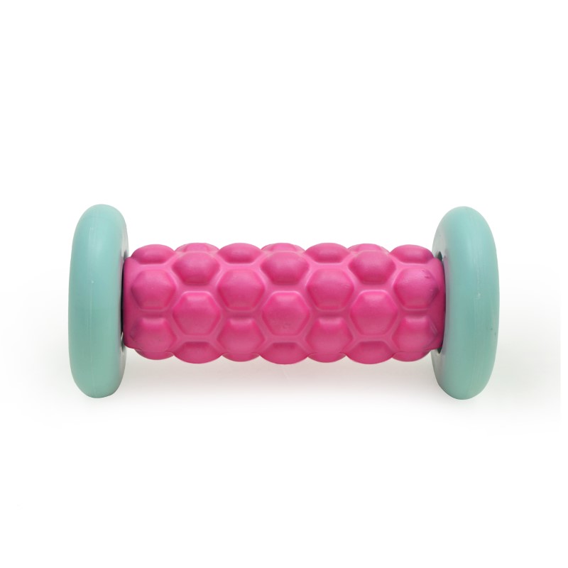 Zen Power Massage Fuß-Roller, kleine Faszien-Rolle 16x7,5 cm,pink/mint