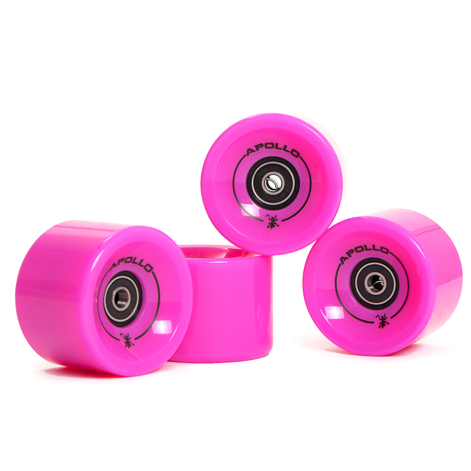 Longboard Rollen Wheel Set - Solid Pink / Pink - Ersatzrollen von Apollo