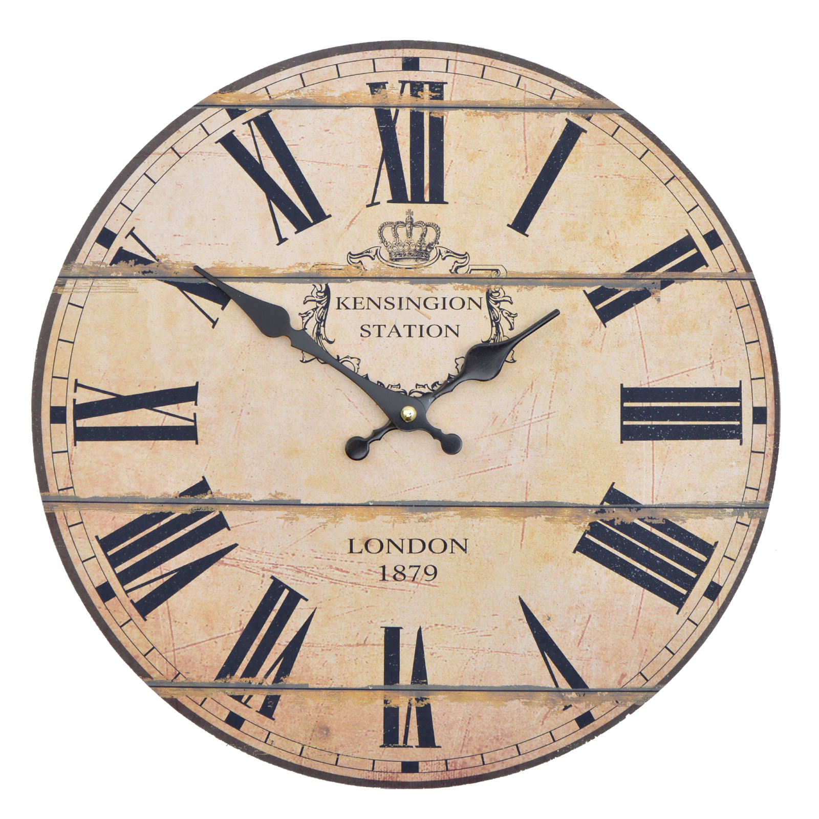 Wanduhr "London" - grau - Vintage Uhr