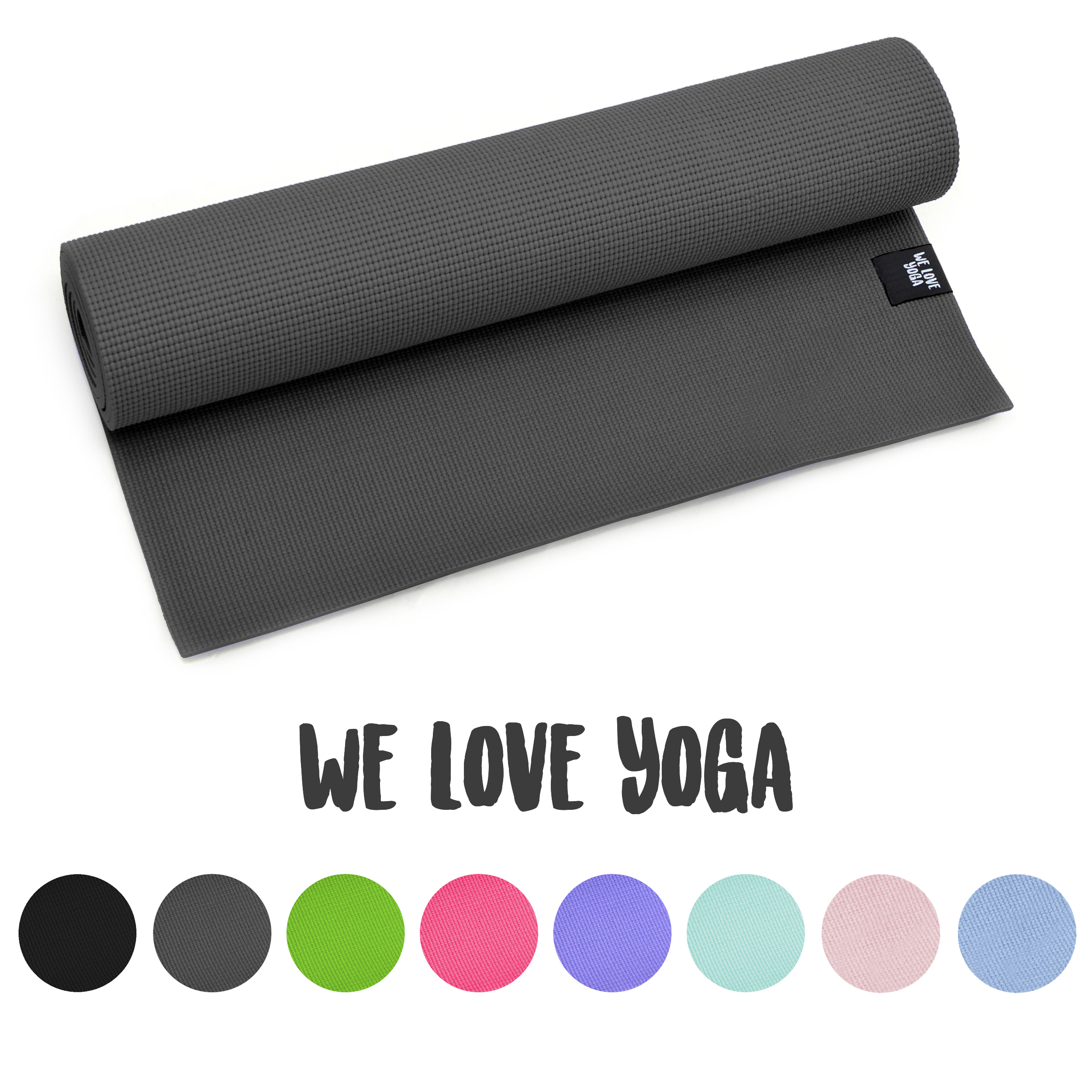 Zen Power PVC Yogamatte, für Yoga, Pilates, Gymnastik,Farbe: anthrazit
