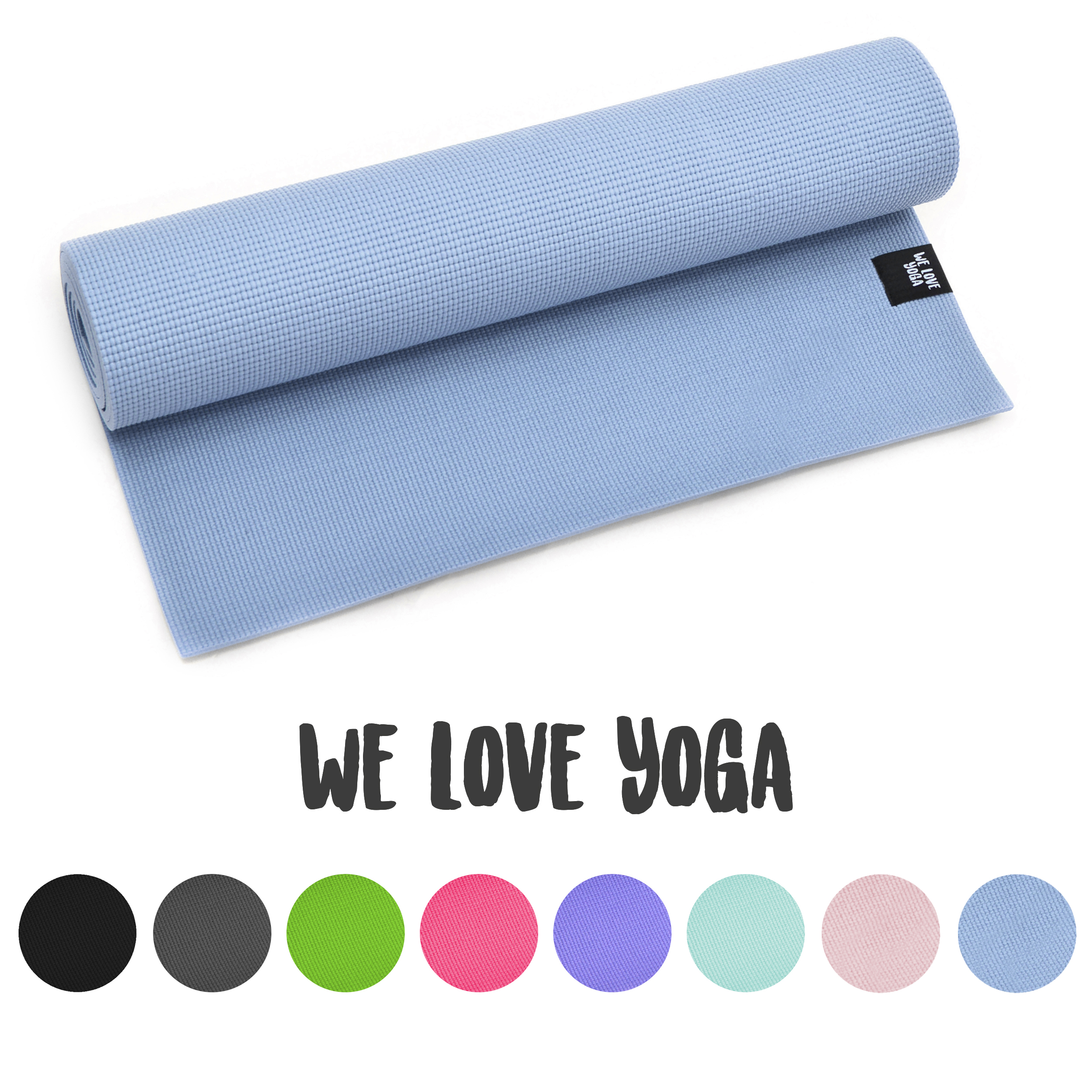 Zen Power PVC Yogamatte, für Yoga, Pilates, Gymnastik, Farbe: Hellblau/Serenity