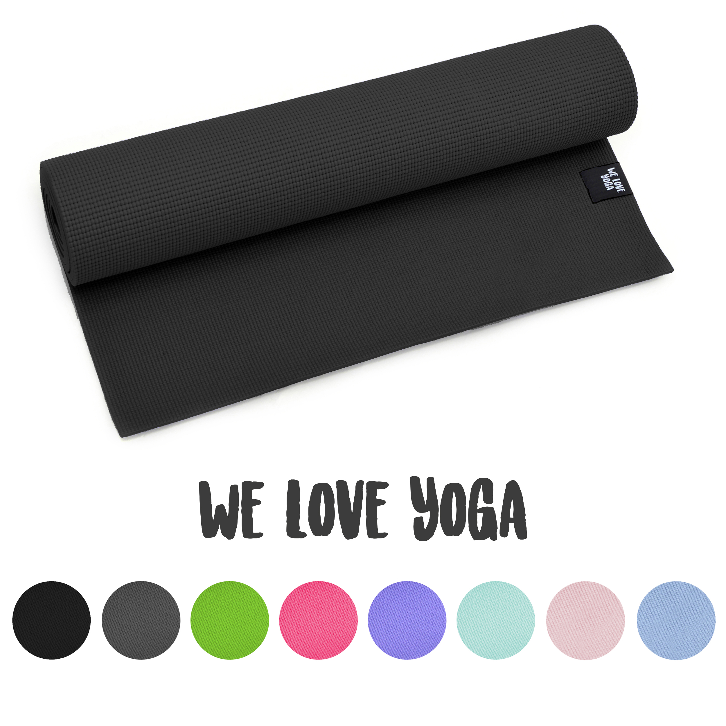 Zen Power PVC Yogamatte, für Yoga, Pilates, Gymnastik, Farbe: Schwarz
